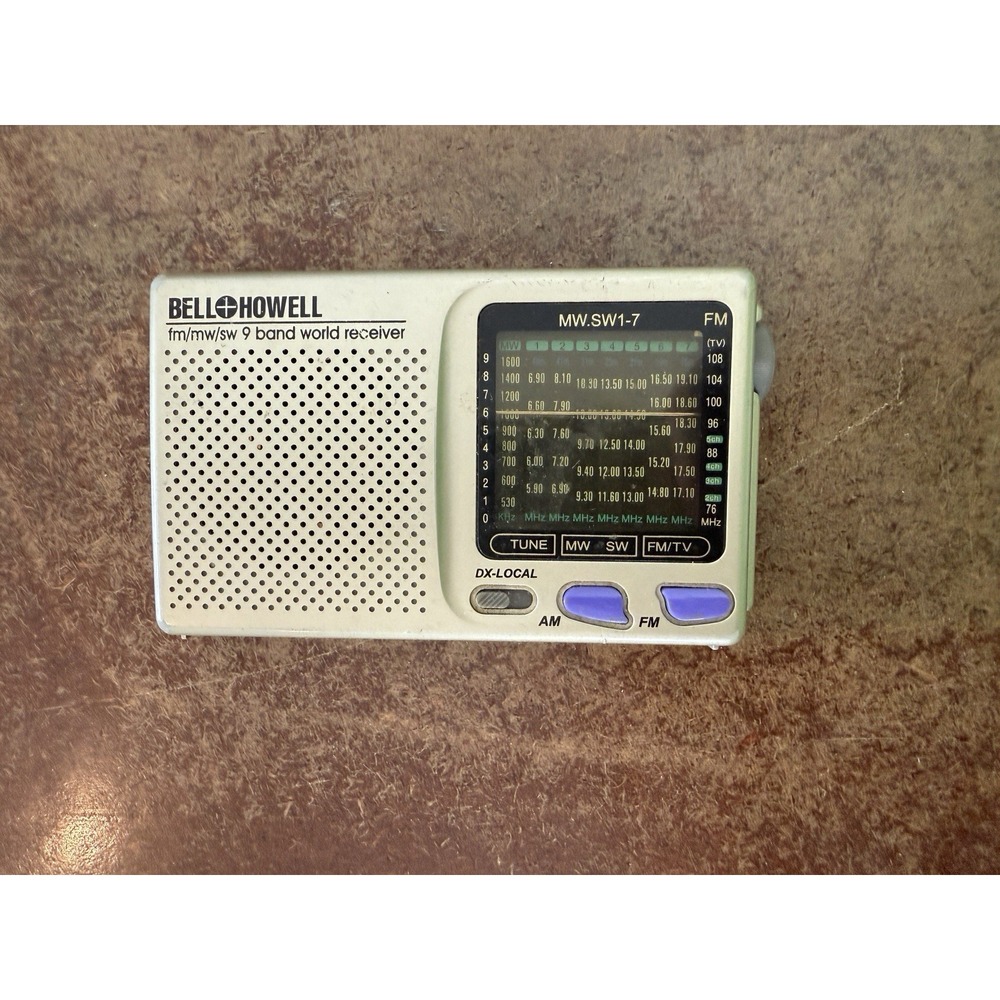 Works BELL & HOWELL SHORTWAVE RADIO‎ AM/FM MW SW 9 BAND WORLD RECEIVER MW.SW1-7